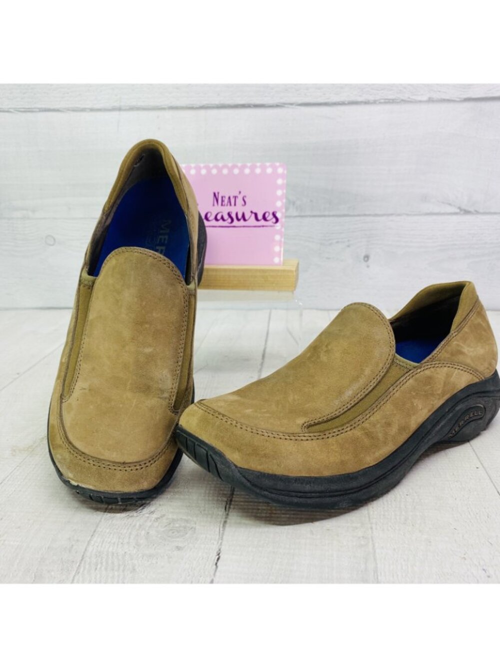 Merrell Woman TREVISO MOC STONE Light Brown Comfort Loafer Shoes Size 8 / 38.5 - Picture 2 of 13